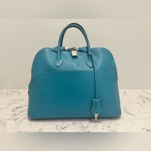 Authentic - Hermes Bolide 1923 Bag size 30 in Ocean Blue